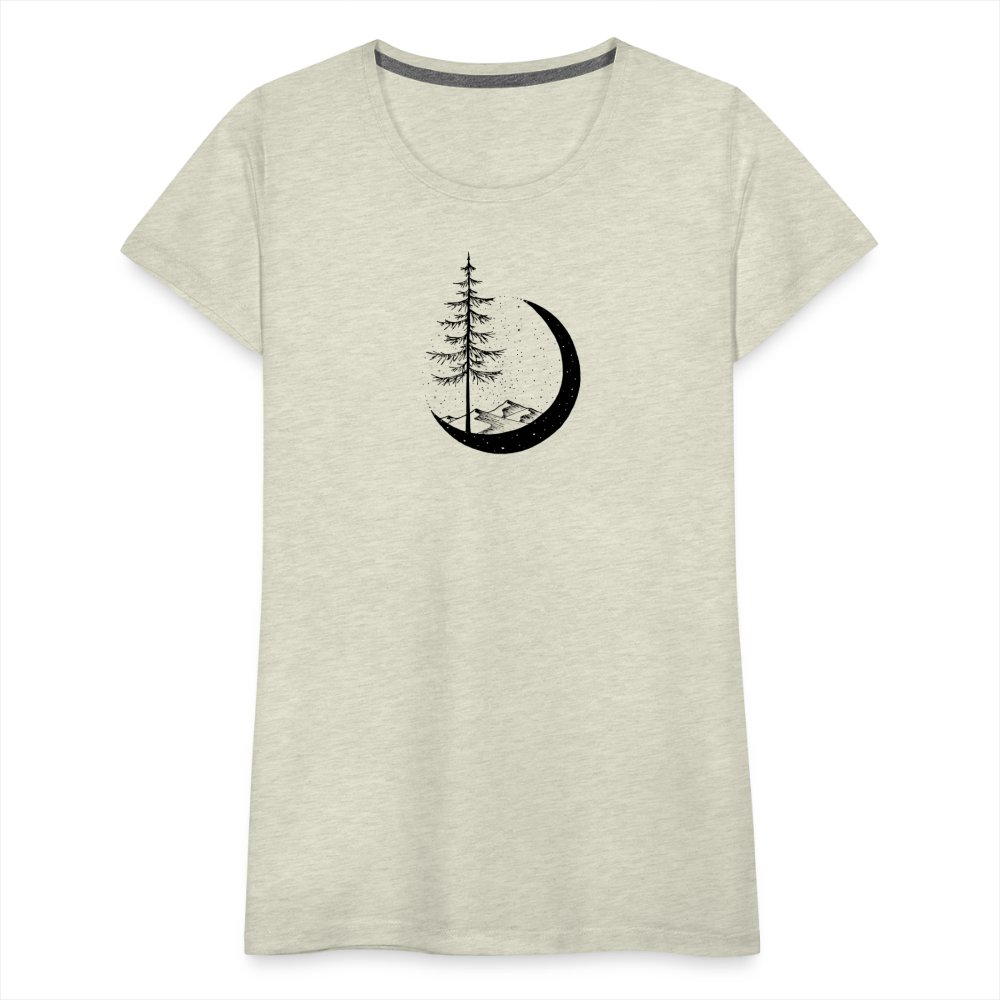 Stand Tall Scoop Neck T-Shirt - Black Ink - heather oatmeal