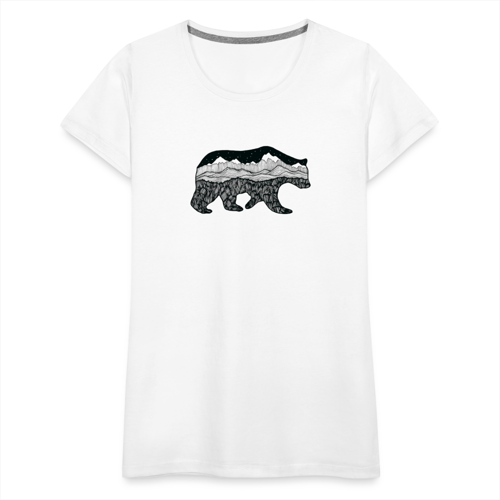 Grizzly Scoop Neck T-Shirt - Black Ink - white