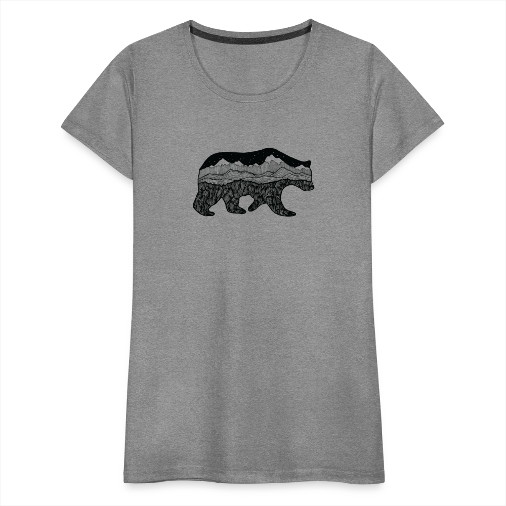 Grizzly Scoop Neck T-Shirt - Black Ink - heather gray