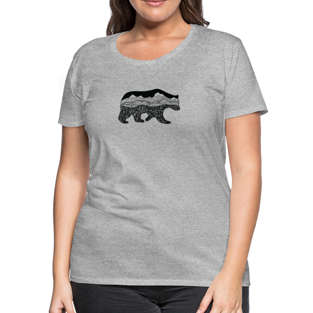 Grizzly Scoop Neck T-Shirt - Black Ink - heather gray