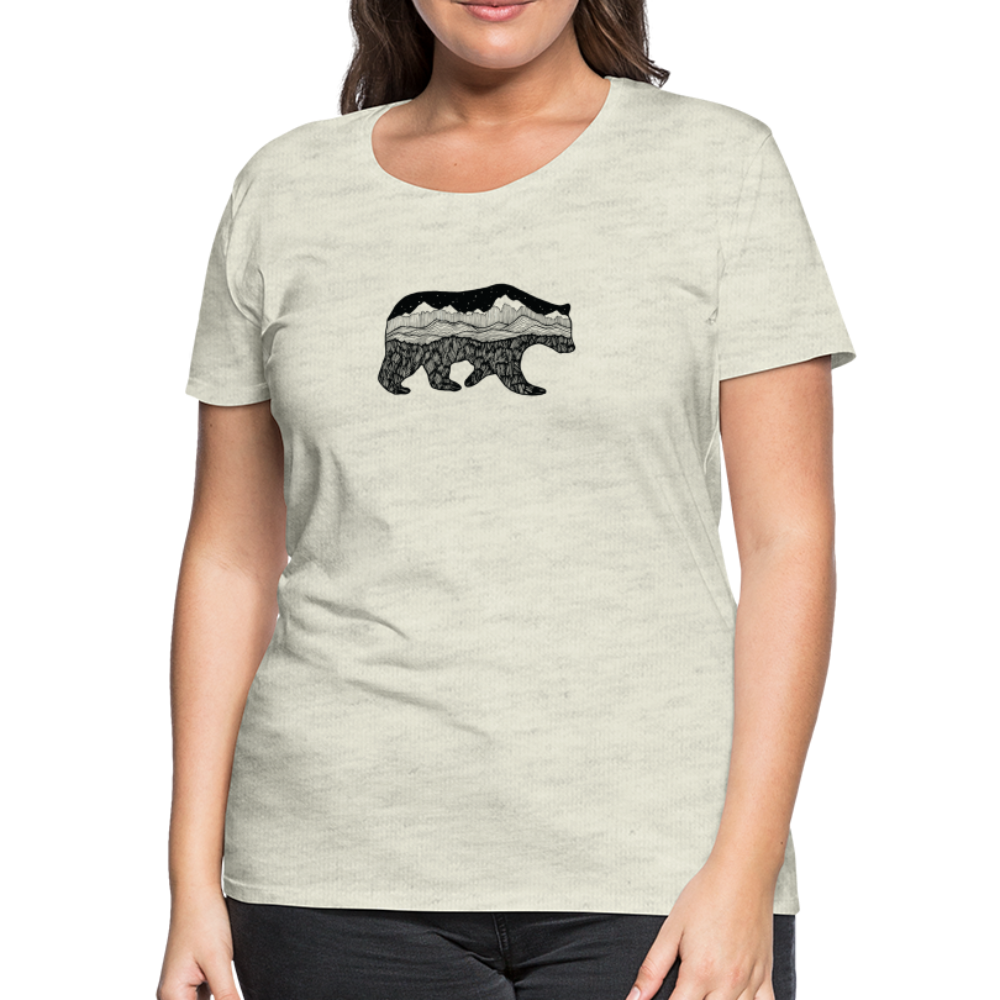 Grizzly Scoop Neck T-Shirt - Black Ink - heather oatmeal