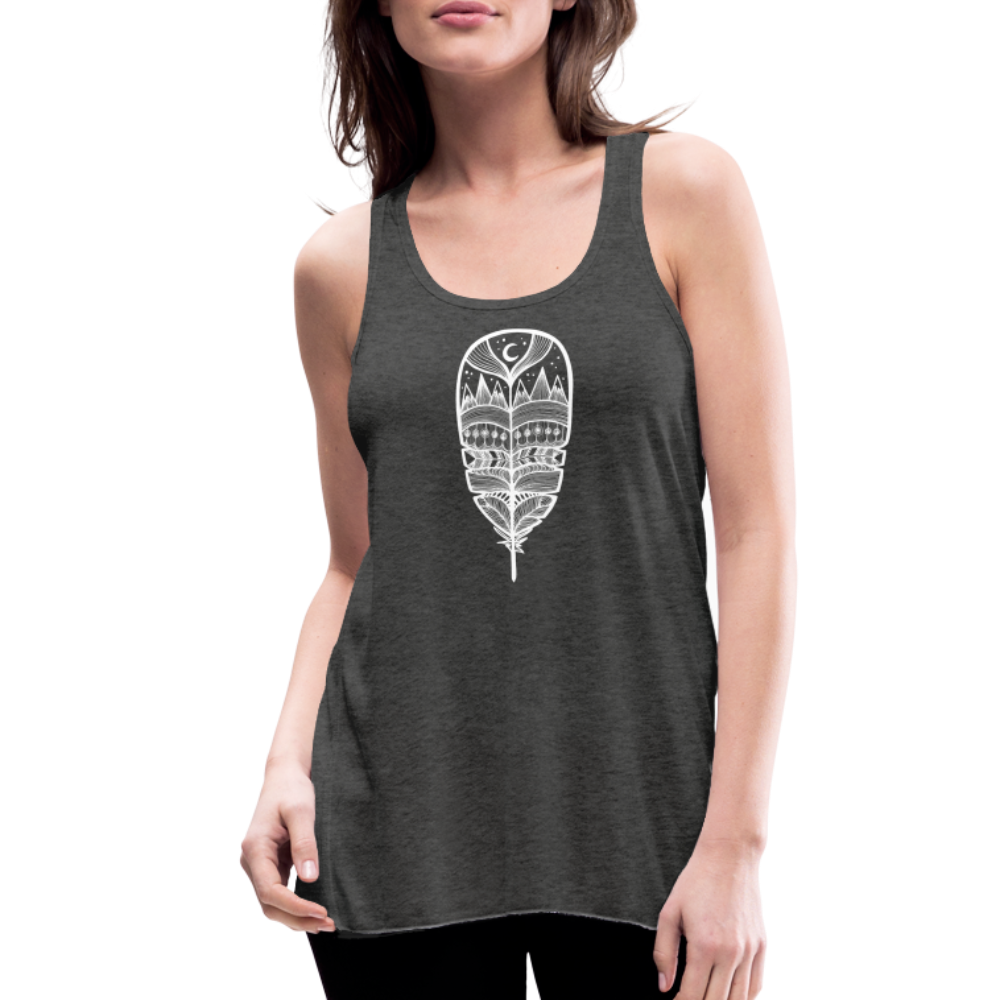World in a Feather Tank - White Ink - deep heather