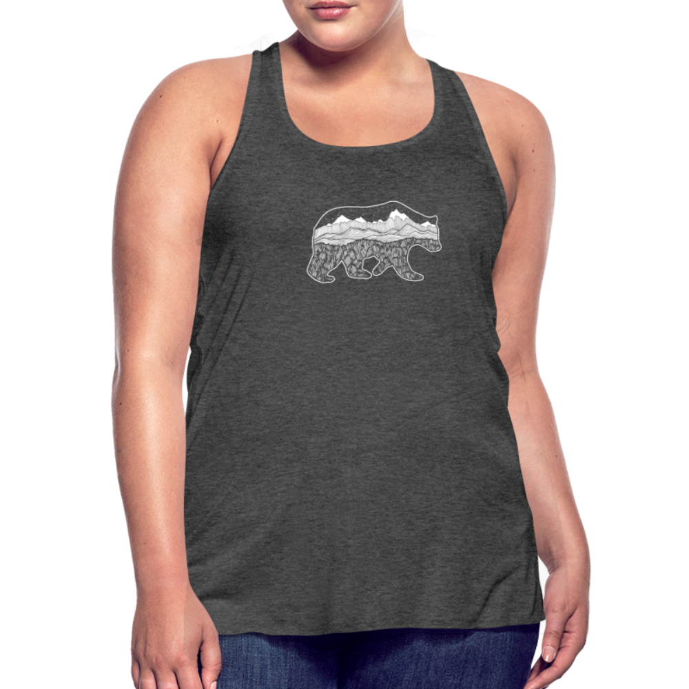 Grizzly Tank - White Ink - deep heather