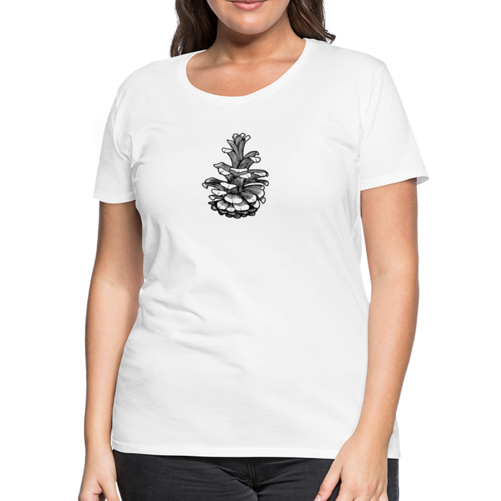 Pinecone Scoop Neck T-Shirt - Black Ink - white