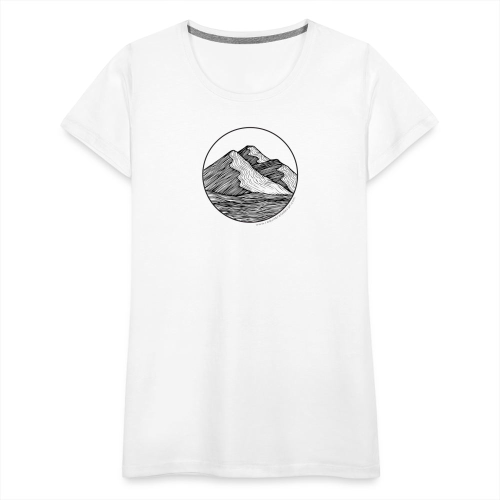 Mountain Scoop Neck T-Shirt - Black Ink - white