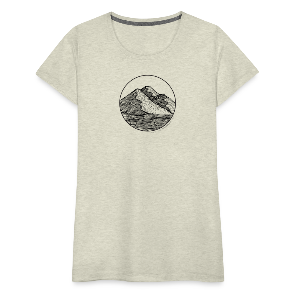 Mountain Scoop Neck T-Shirt - Black Ink - heather oatmeal