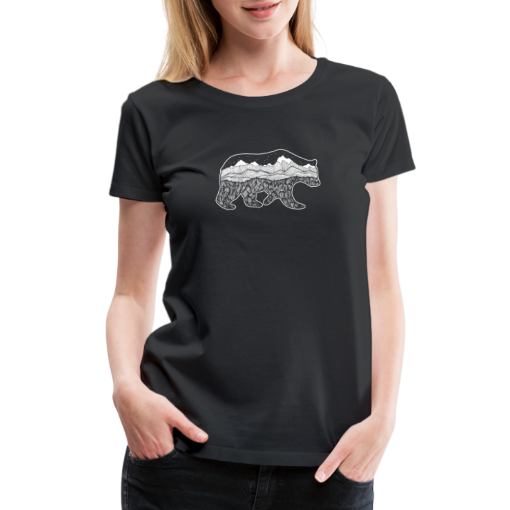 Grizzly Scoop Neck T-Shirt - White Ink - black