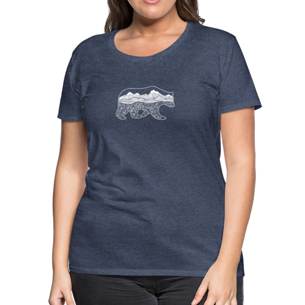 Grizzly Scoop Neck T-Shirt - White Ink - heather blue