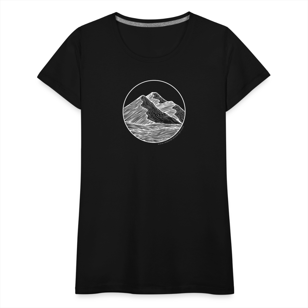 Mountain Scoop Neck T-Shirt - White Ink - black