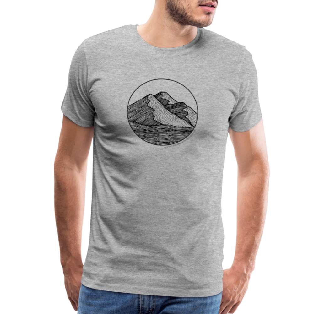 Mountain Crewneck T-Shirt - Black Ink - heather gray