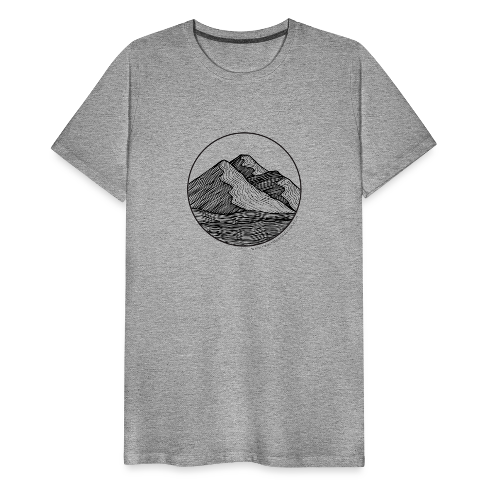 Mountain Crewneck T-Shirt - Black Ink - heather gray