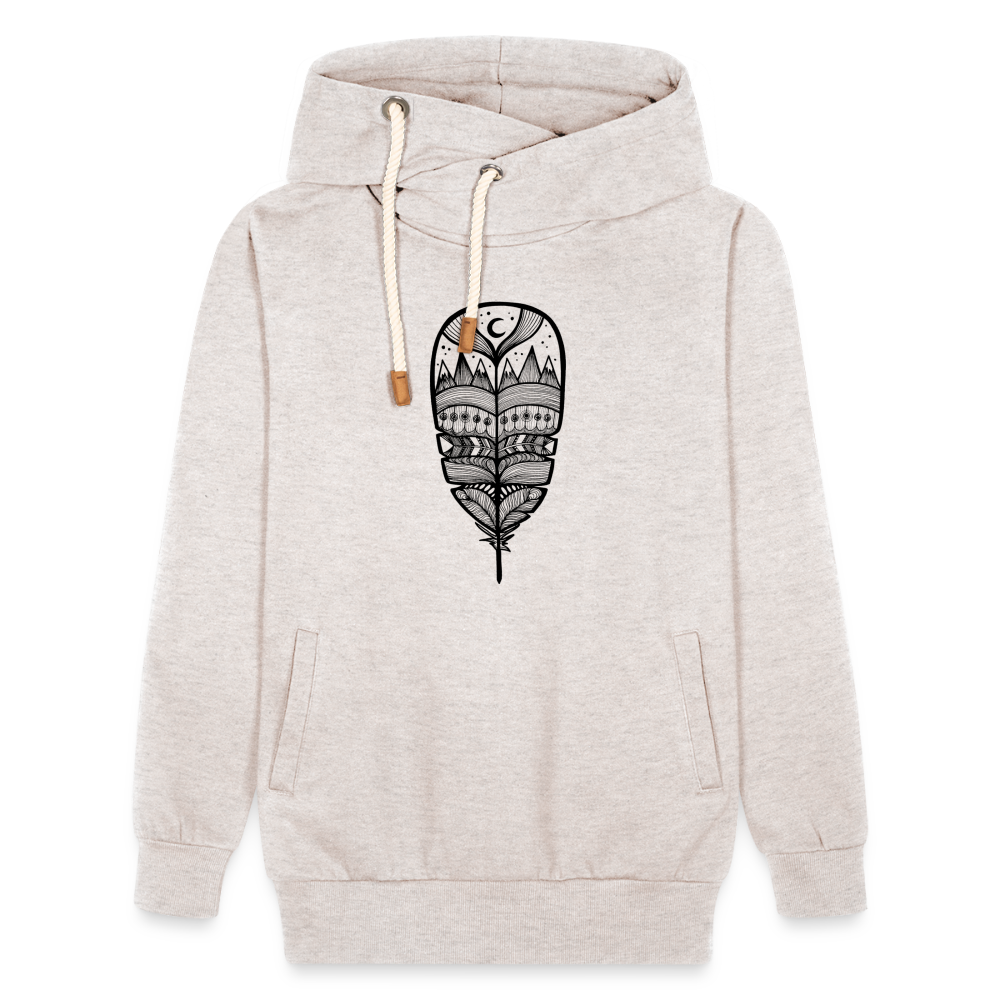 World in a Feather Shawl Collar Hoodie - heather oatmeal
