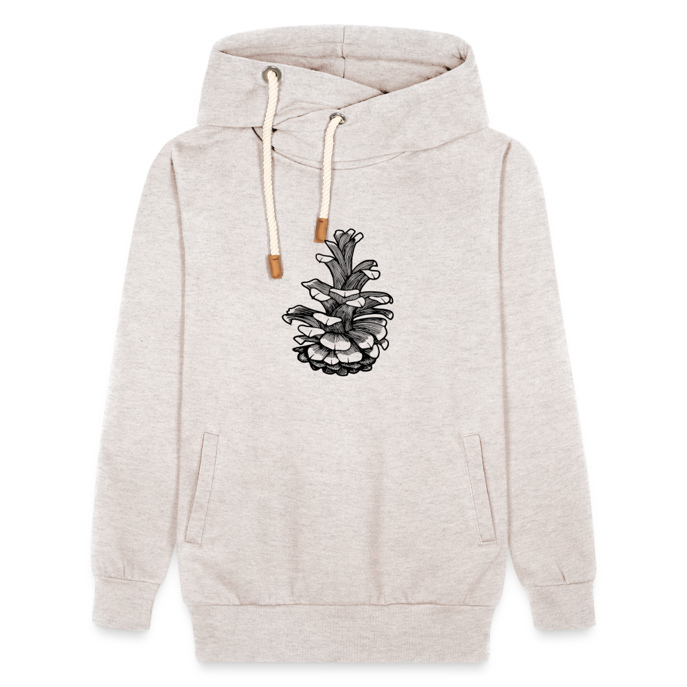 Pinecone Shawl Collar Hoodie - heather oatmeal