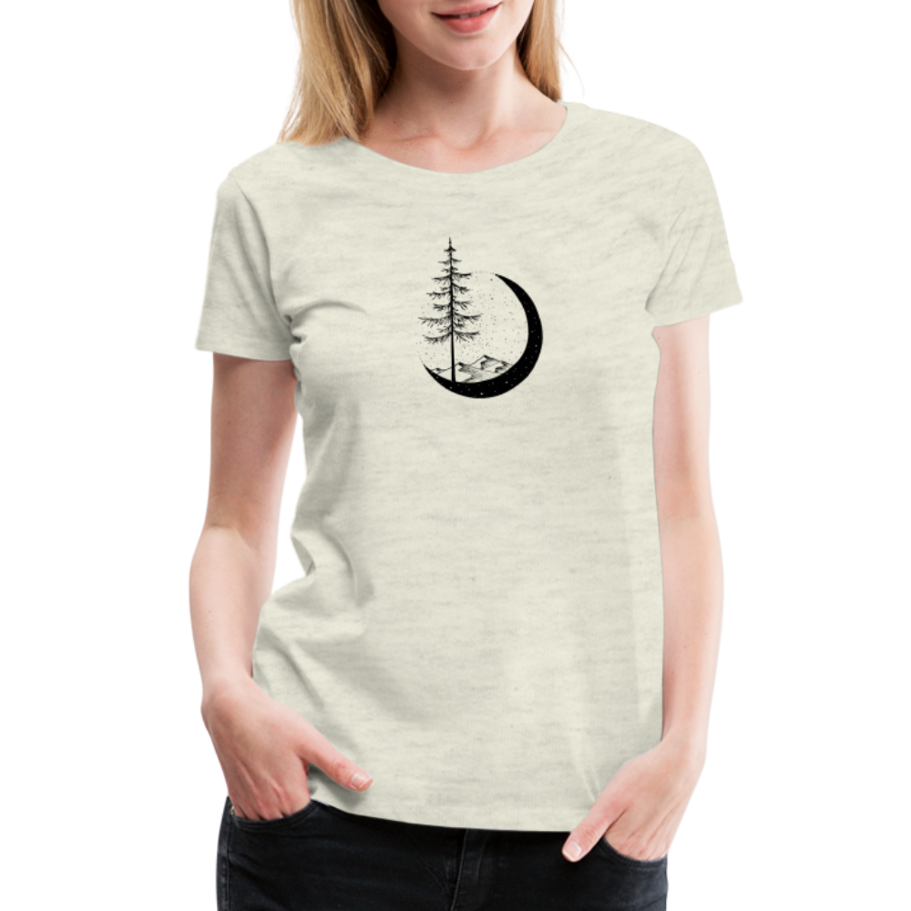 Stand Tall Scoop Neck T-Shirt - Black Ink - heather oatmeal