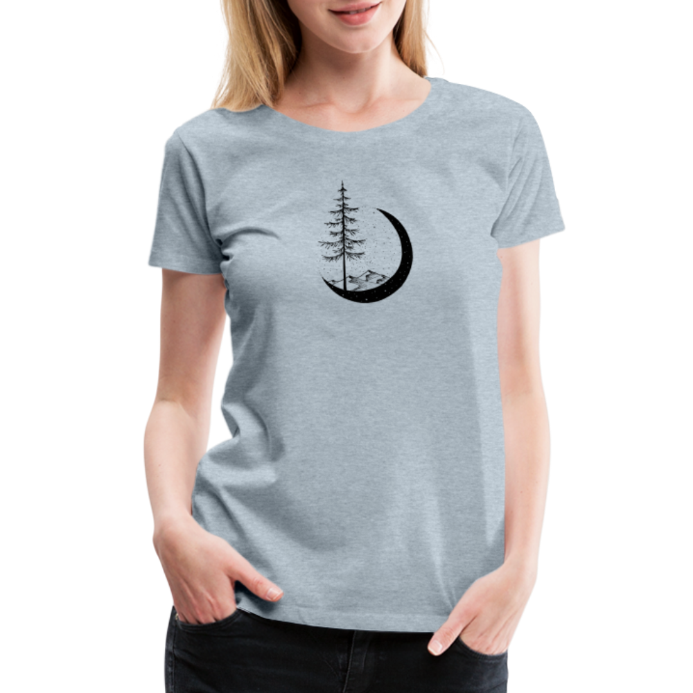 Stand Tall Scoop Neck T-Shirt - Black Ink - heather ice blue
