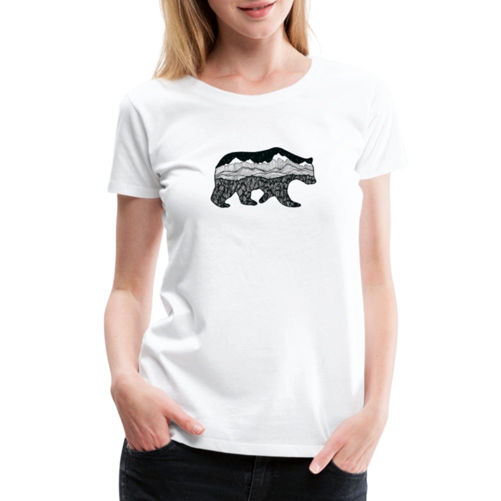 Grizzly Scoop Neck T-Shirt - Black Ink - white