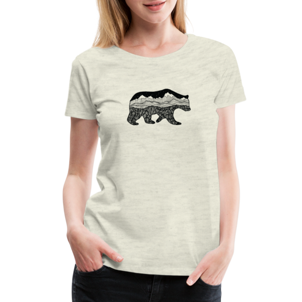 Grizzly Scoop Neck T-Shirt - Black Ink - heather oatmeal