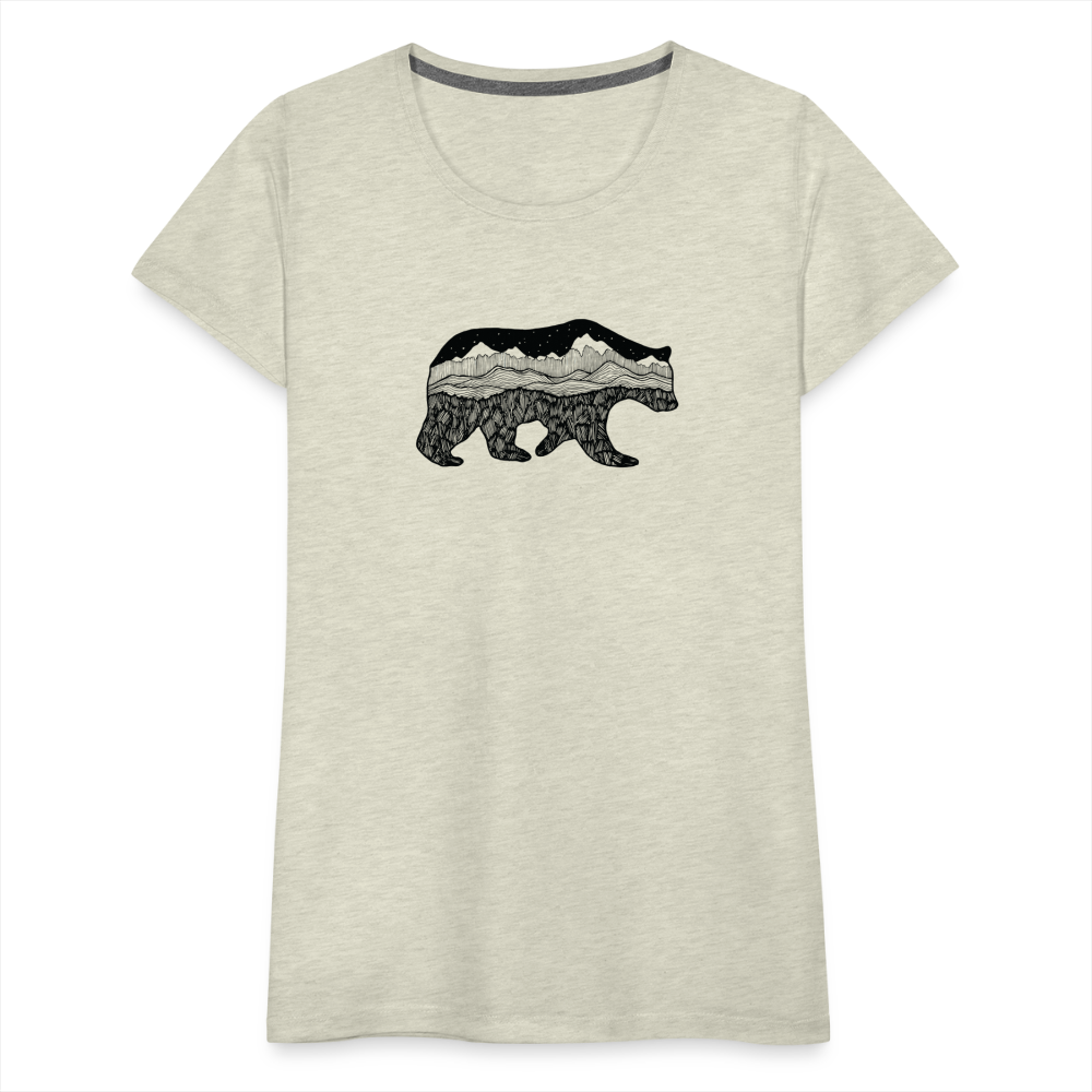 Grizzly Scoop Neck T-Shirt - Black Ink - heather oatmeal