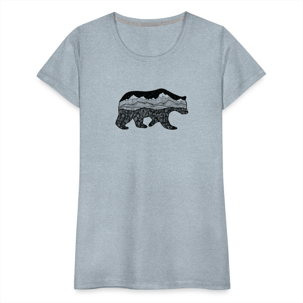 Grizzly Scoop Neck T-Shirt - Black Ink - heather ice blue