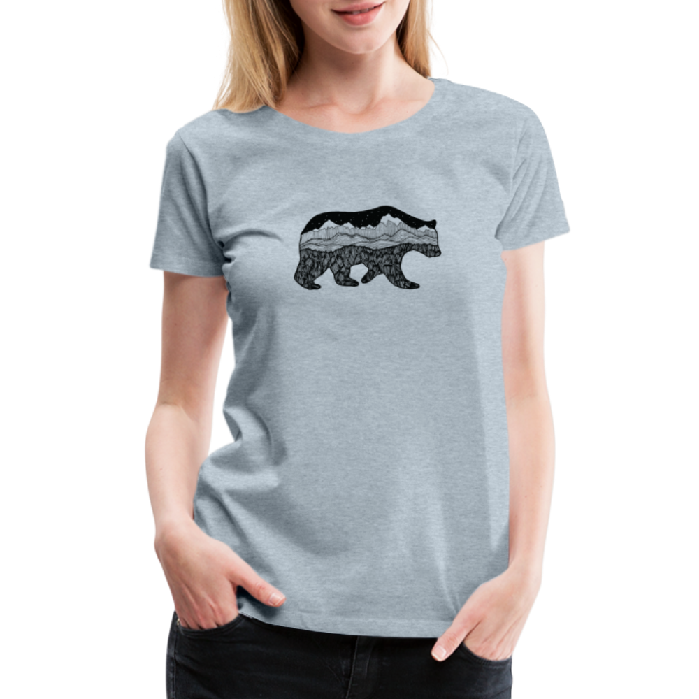 Grizzly Scoop Neck T-Shirt - Black Ink - heather ice blue