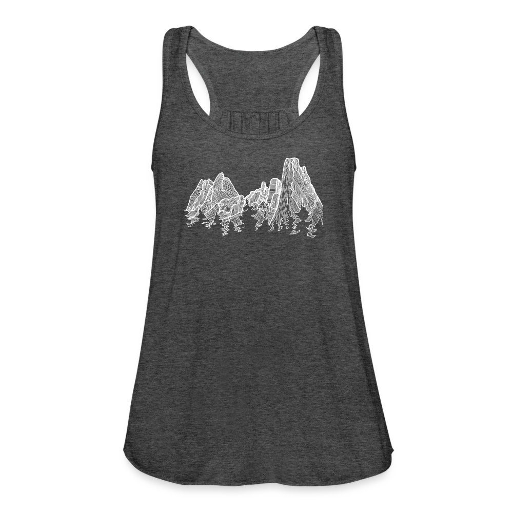 Spires Tank - White Ink - deep heather