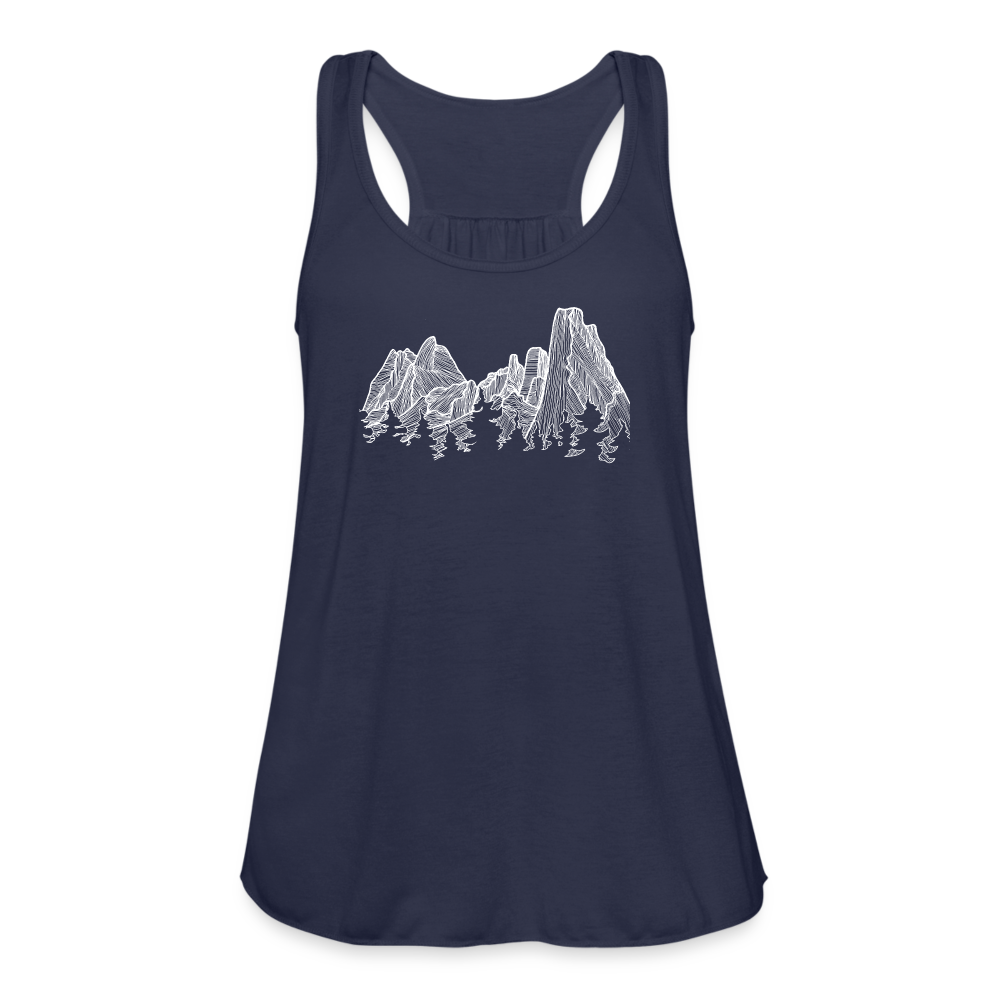 Spires Tank - White Ink - navy