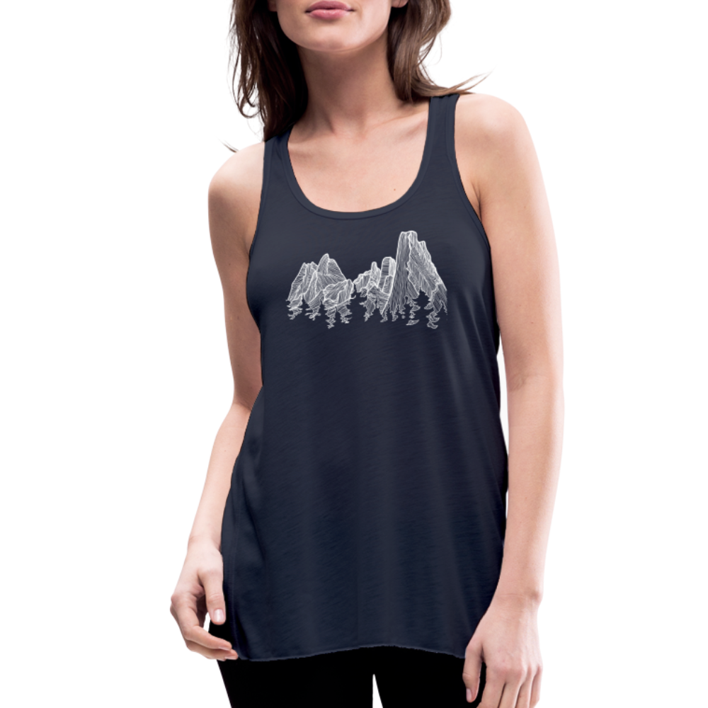 Spires Tank - White Ink - navy