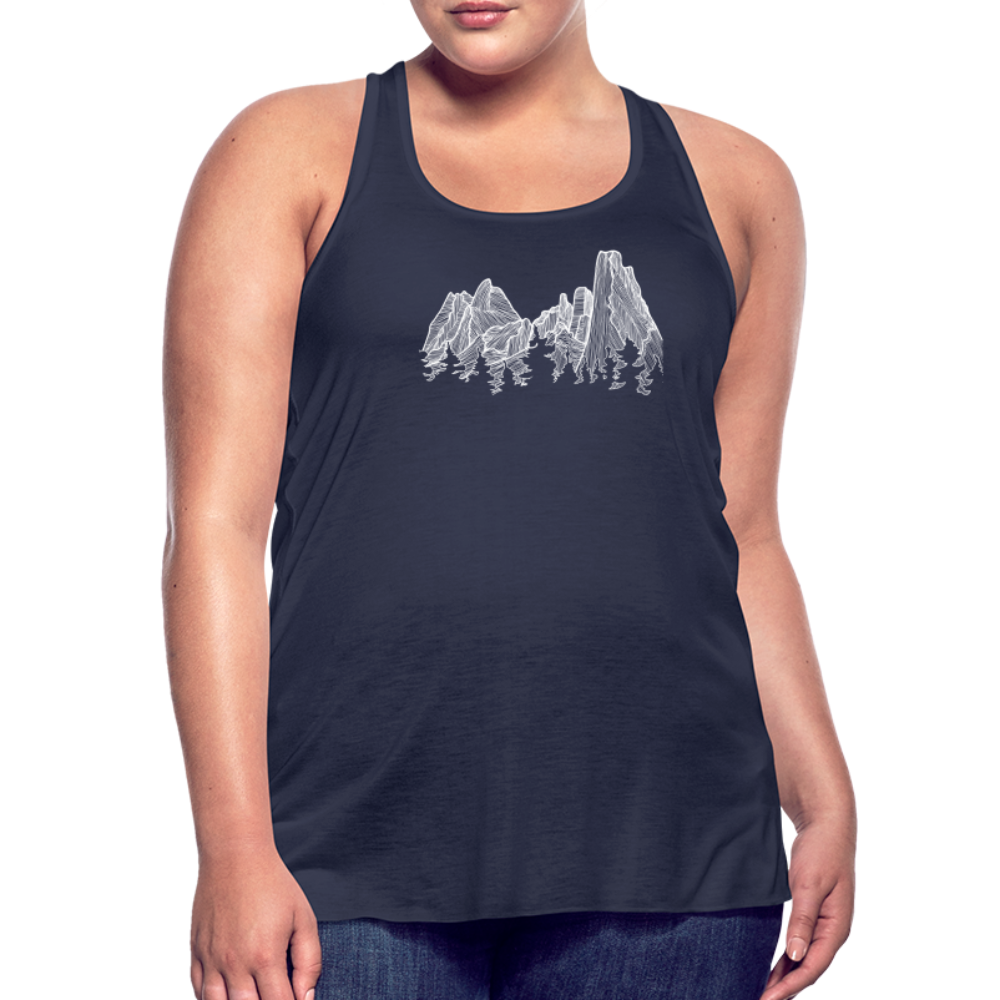 Spires Tank - White Ink - navy