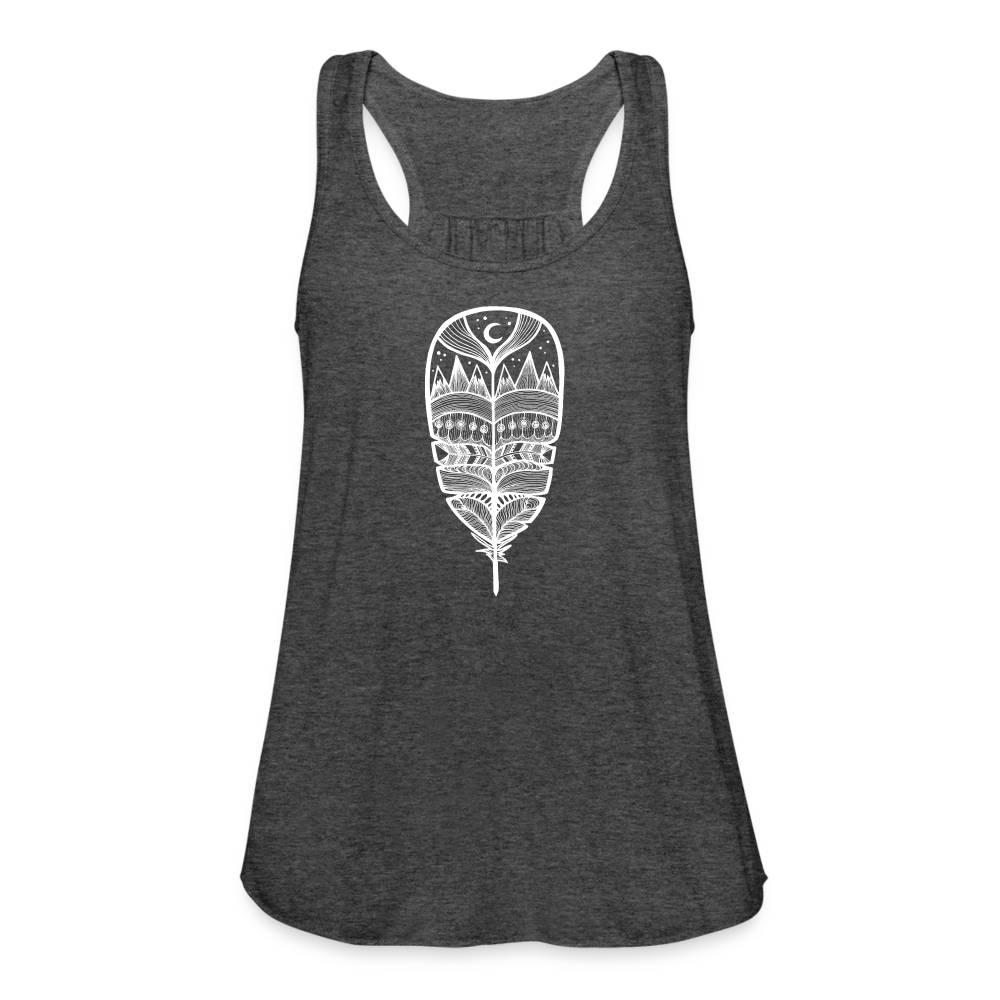 World in a Feather Tank - White Ink - deep heather