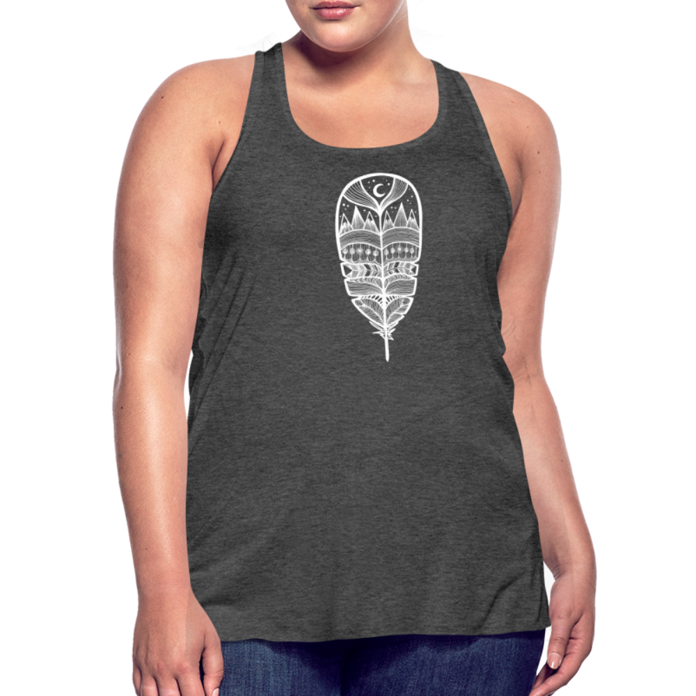 World in a Feather Tank - White Ink - deep heather
