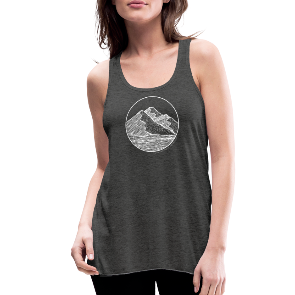 Mountain Tank - White Ink - deep heather