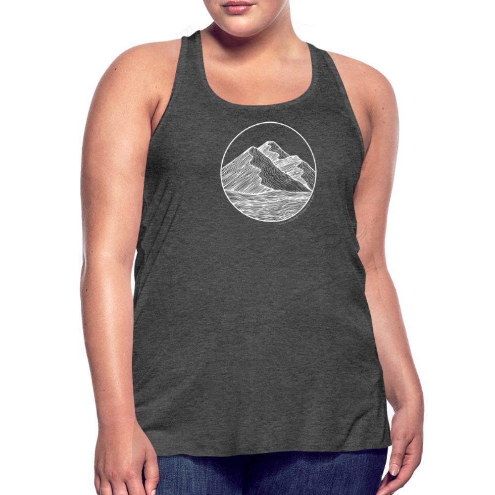Mountain Tank - White Ink - deep heather