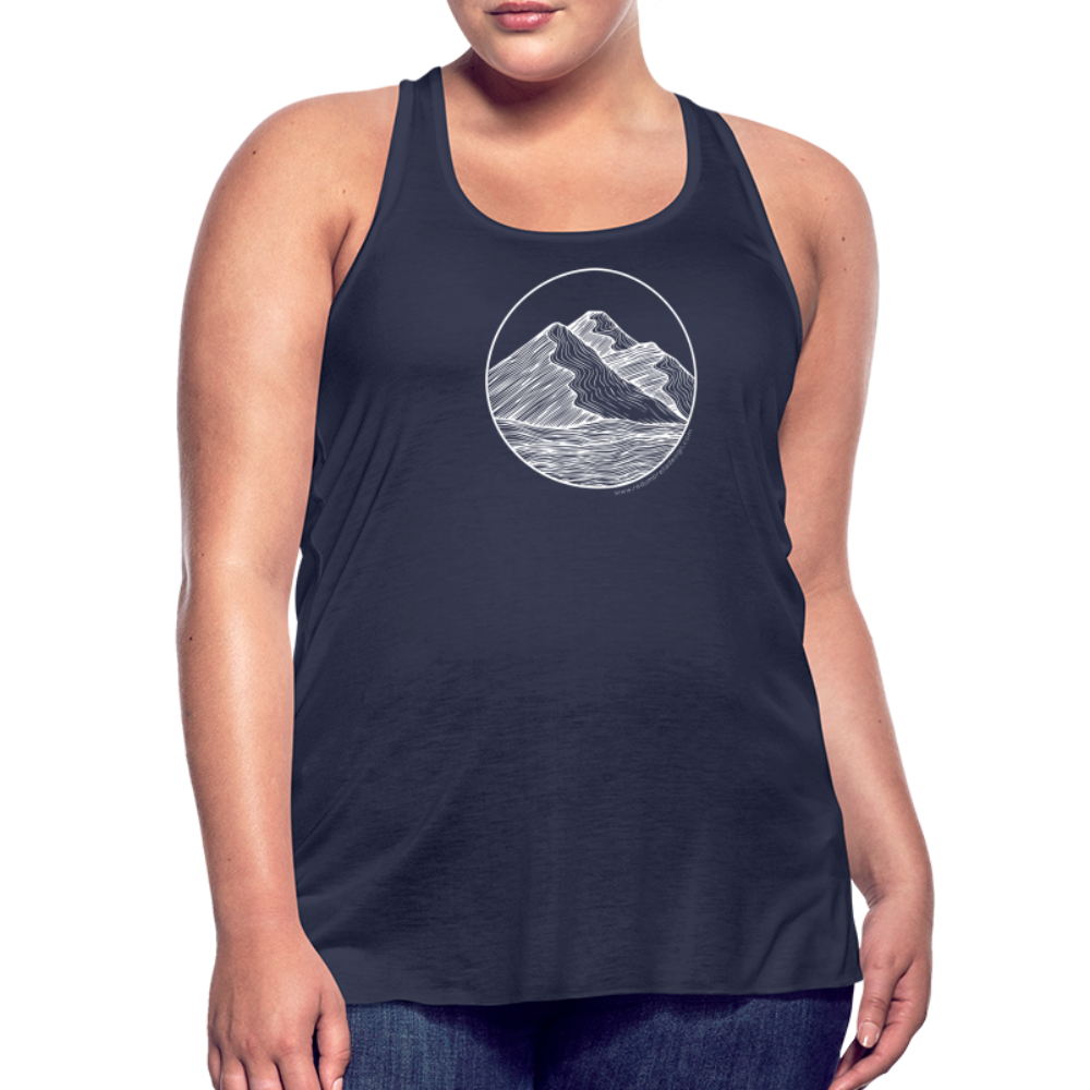Mountain Tank - White Ink - navy