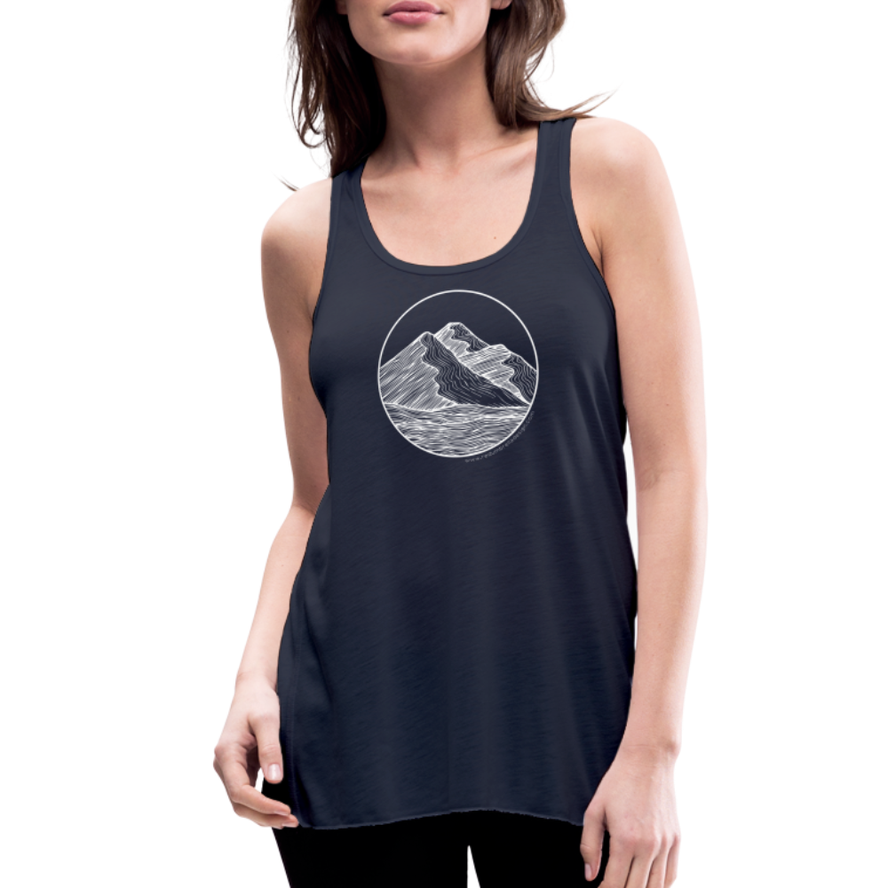 Mountain Tank - White Ink - navy
