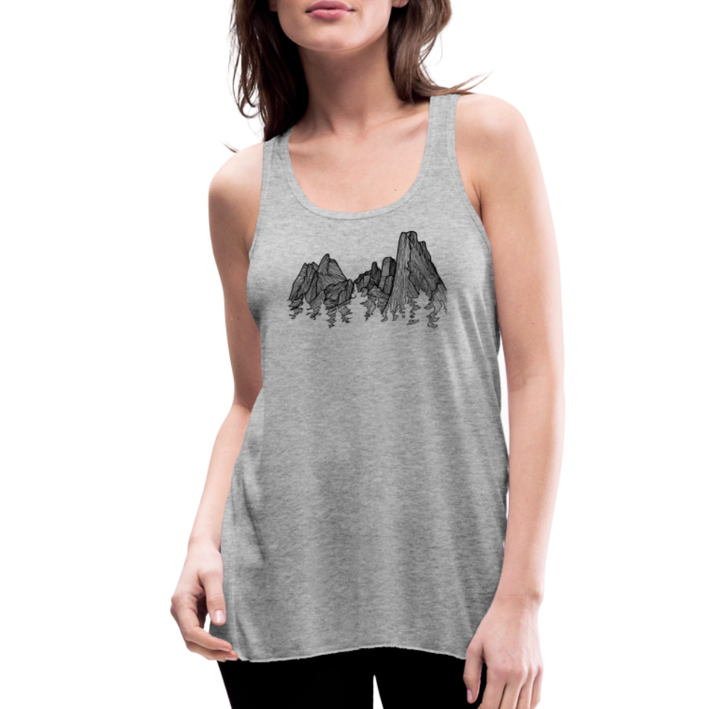 Spires Tank - Black Ink - heather gray