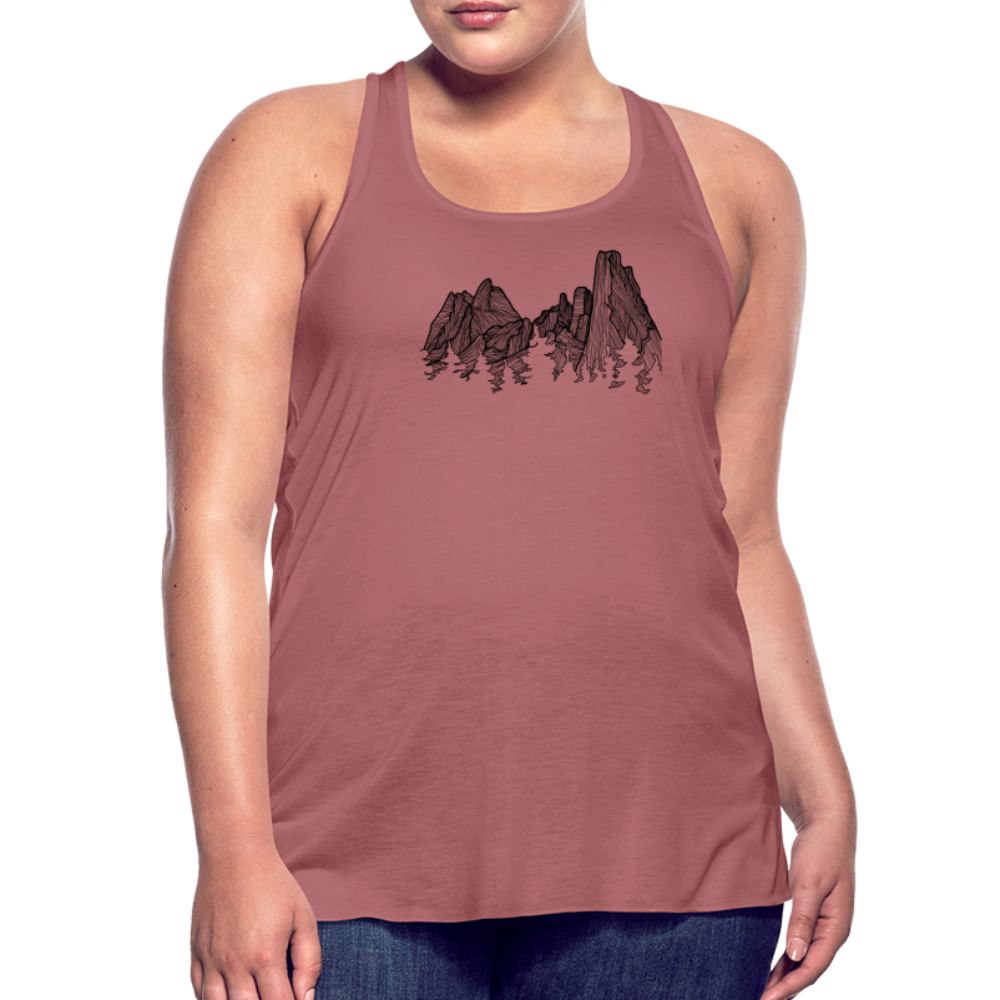 Spires Tank - Black Ink - mauve