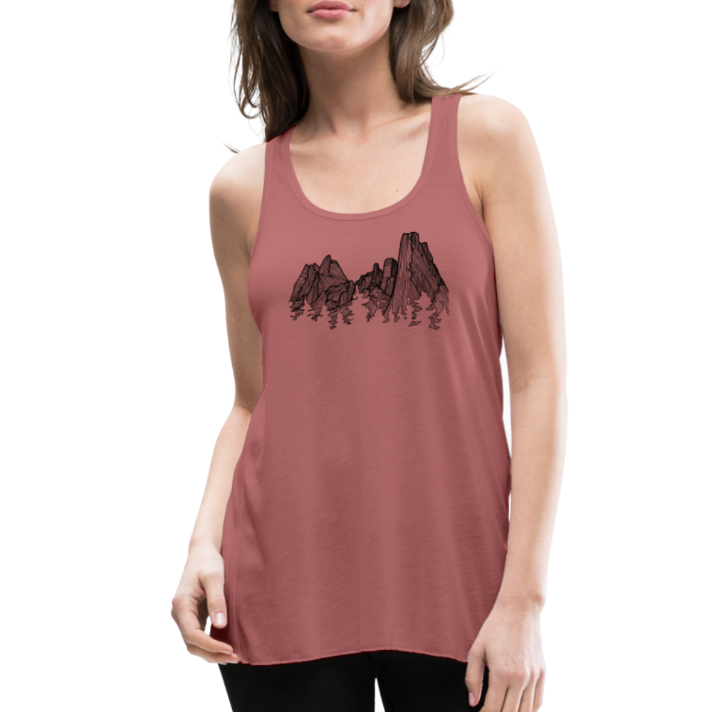 Spires Tank - Black Ink - mauve