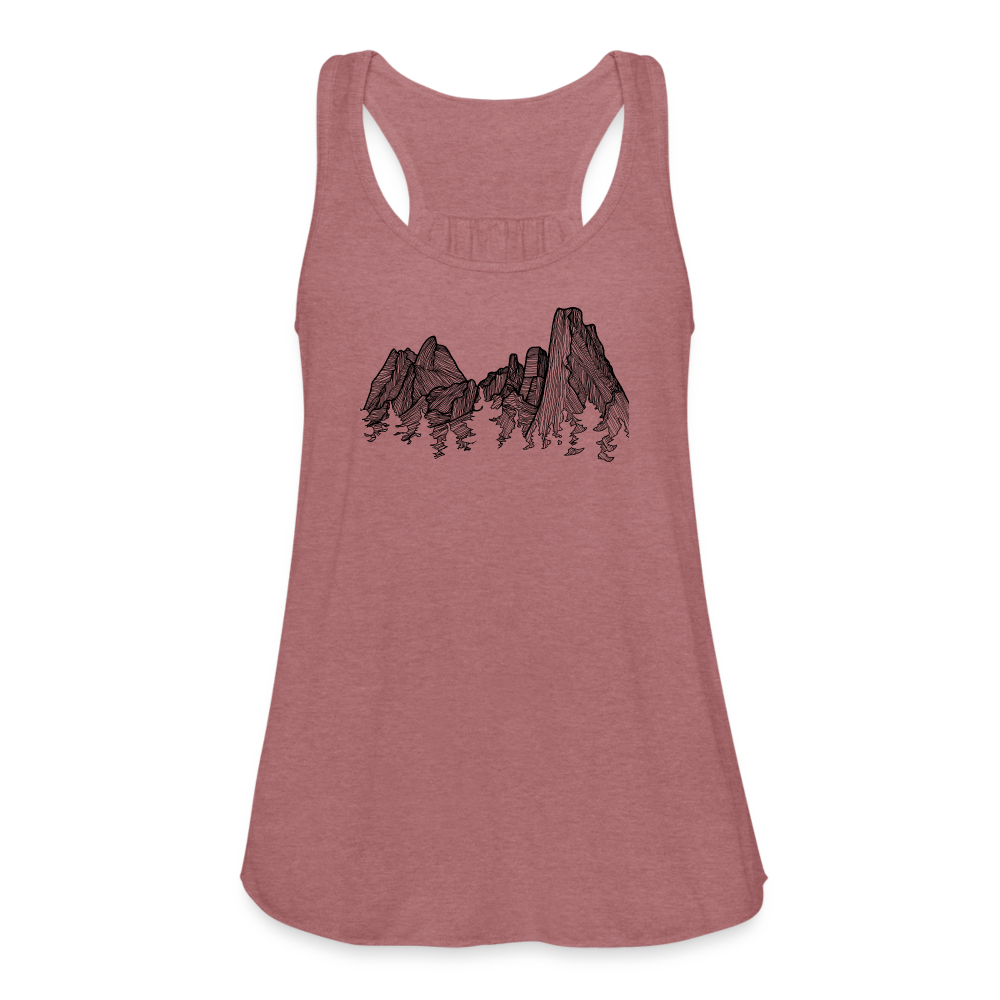 Spires Tank - Black Ink - mauve