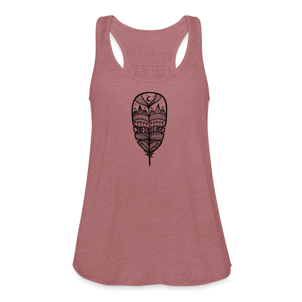 World in a Feather Tank - Black Ink - mauve