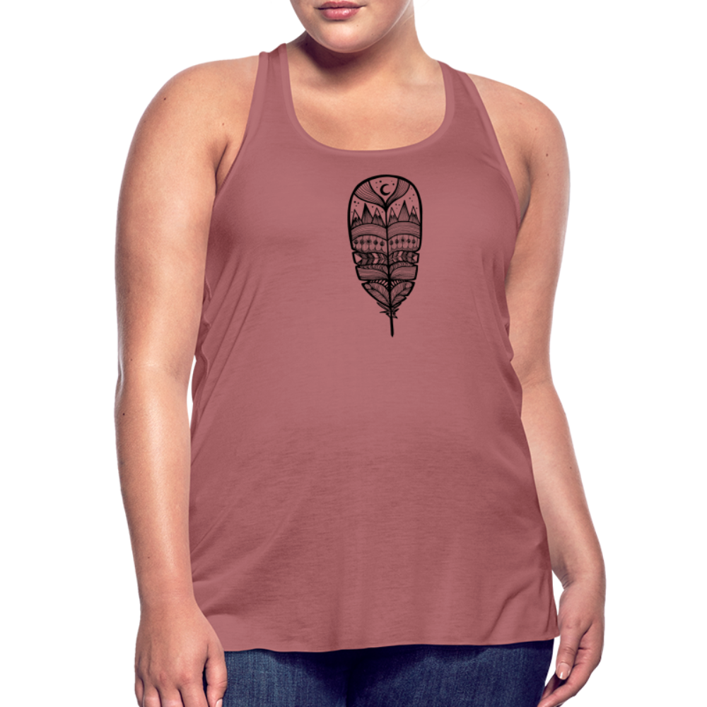 World in a Feather Tank - Black Ink - mauve