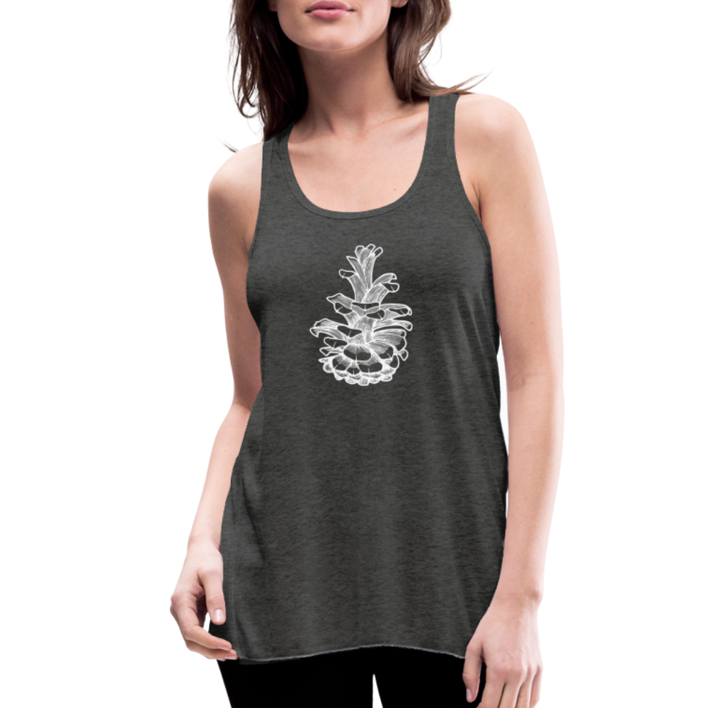 Pinecone Tank - White Ink - deep heather