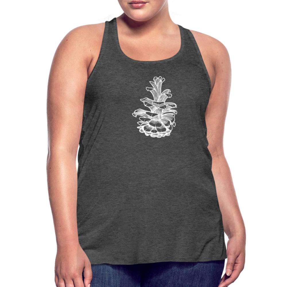 Pinecone Tank - White Ink - deep heather