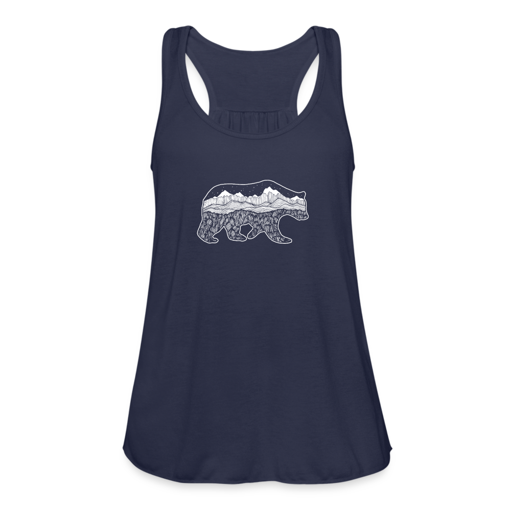 Grizzly Tank - White Ink - navy