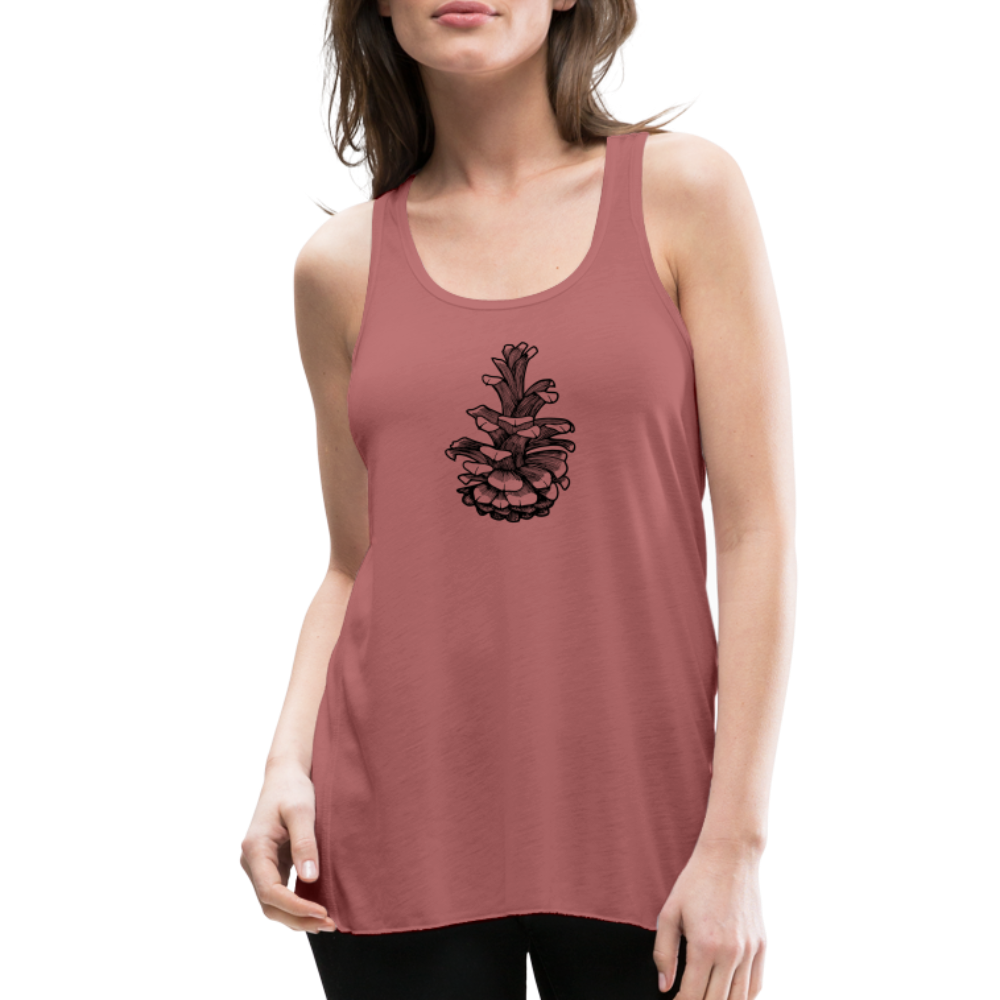 Pinecone Tank - Black Ink - mauve