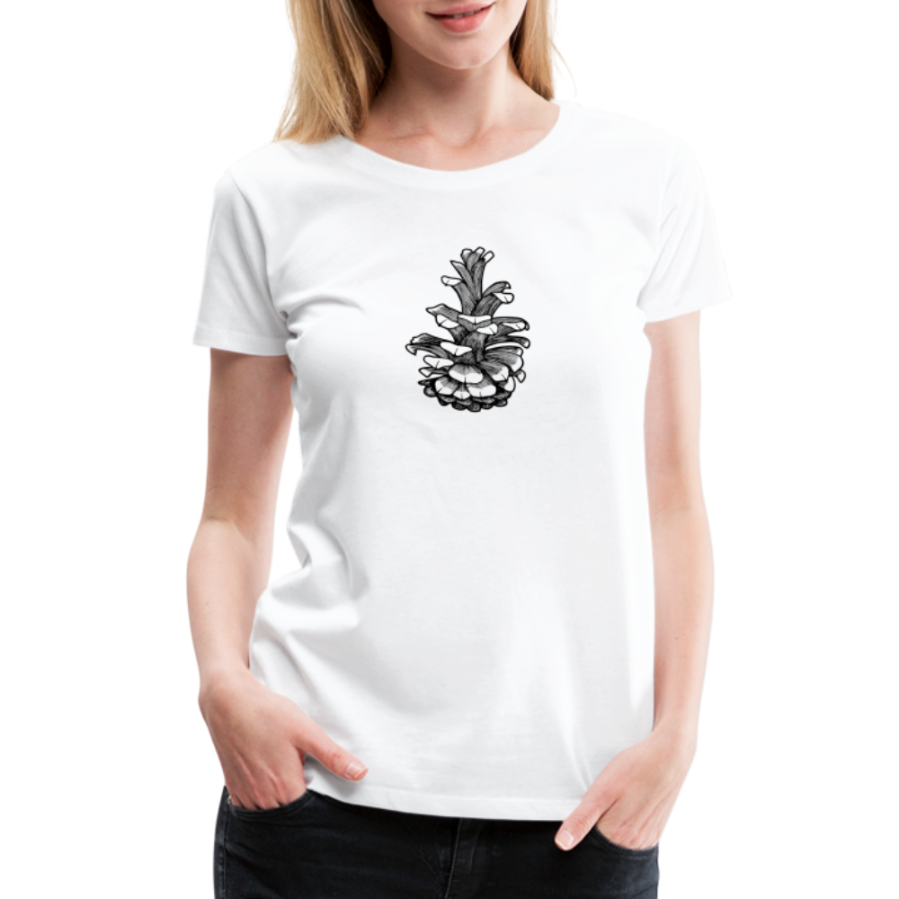 Pinecone Scoop Neck T-Shirt - Black Ink - white