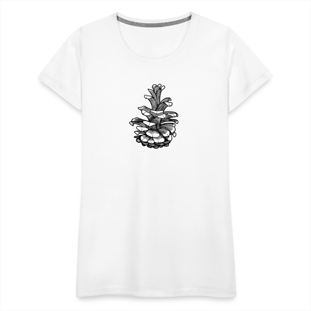 Pinecone Scoop Neck T-Shirt - Black Ink - white