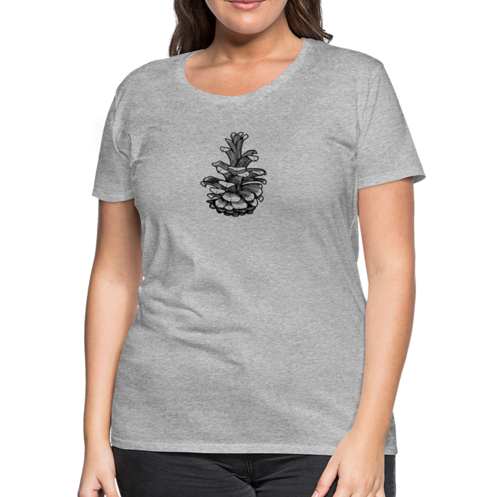 Pinecone Scoop Neck T-Shirt - Black Ink - heather gray