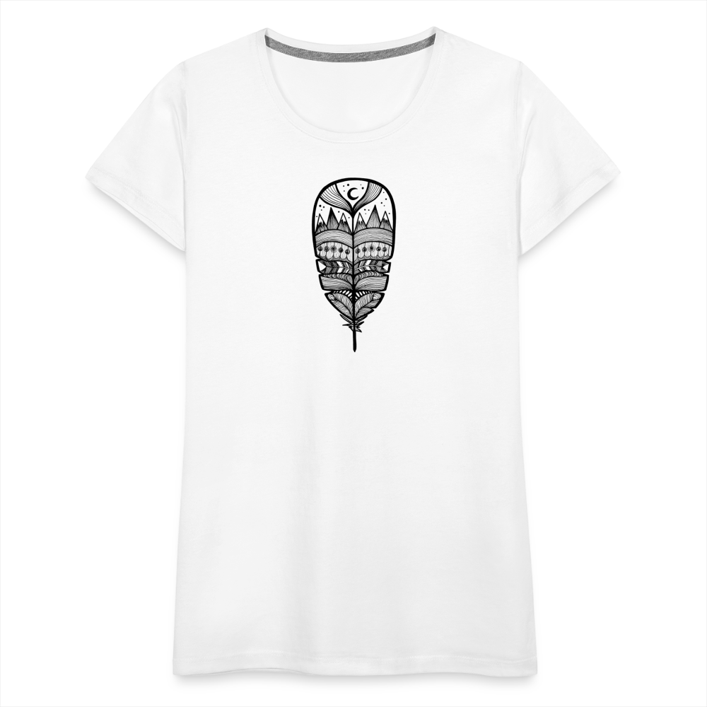 World in a Feather Scoop Neck T-Shirt - Black Ink - white