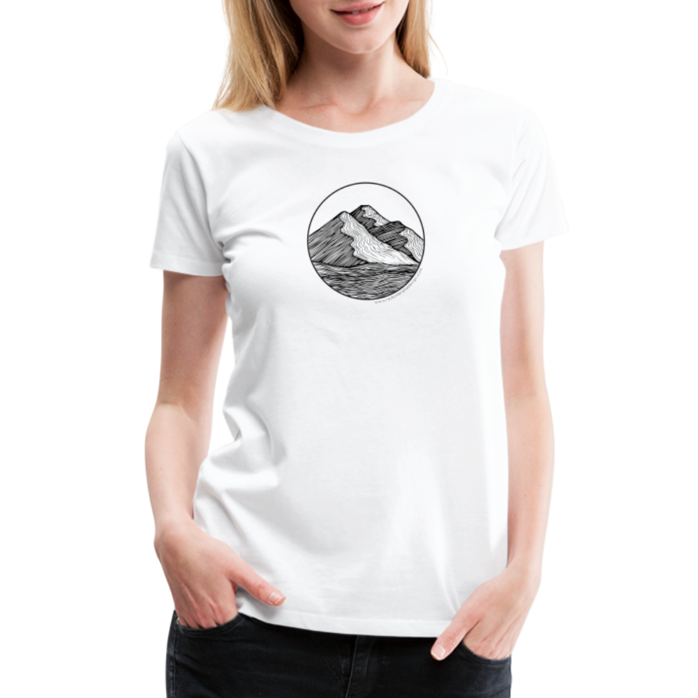 Mountain Scoop Neck T-Shirt - Black Ink - white