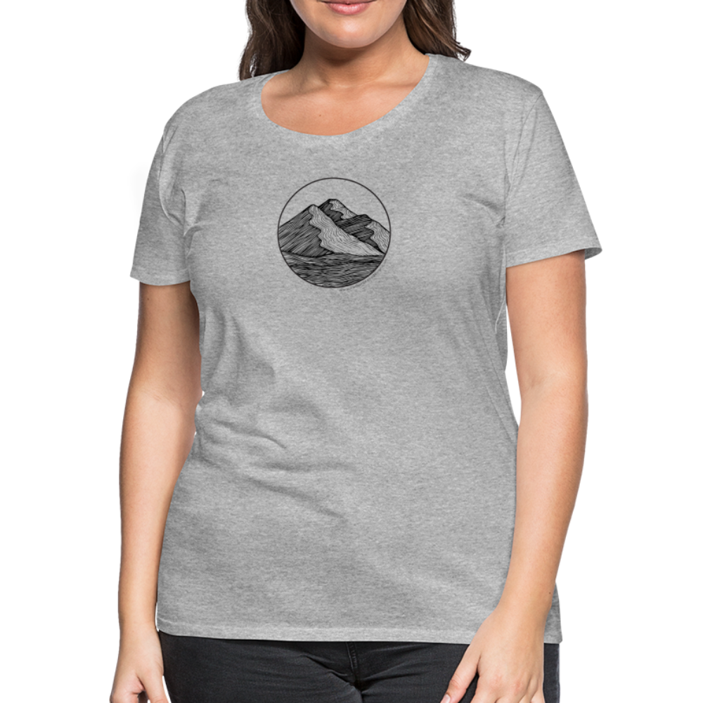 Mountain Scoop Neck T-Shirt - Black Ink - heather gray